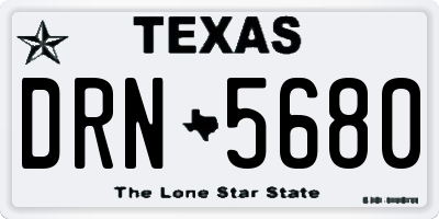 TX license plate DRN5680