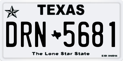 TX license plate DRN5681