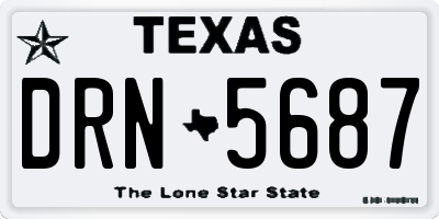 TX license plate DRN5687