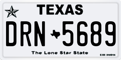 TX license plate DRN5689