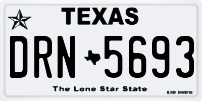 TX license plate DRN5693