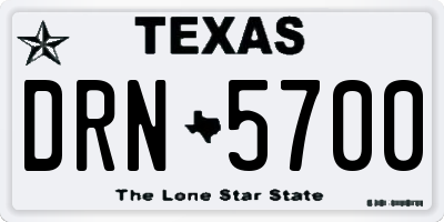 TX license plate DRN5700