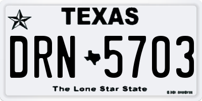 TX license plate DRN5703