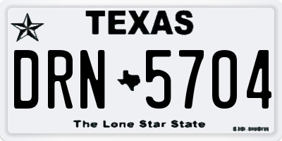 TX license plate DRN5704