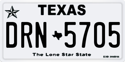 TX license plate DRN5705