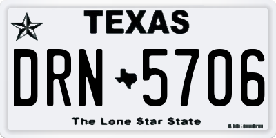 TX license plate DRN5706