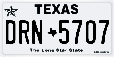 TX license plate DRN5707