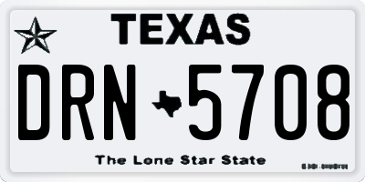 TX license plate DRN5708