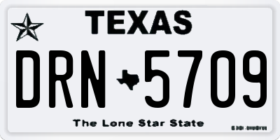 TX license plate DRN5709
