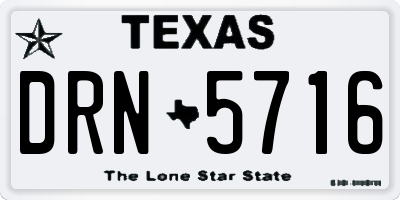TX license plate DRN5716