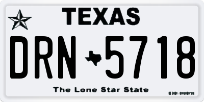 TX license plate DRN5718