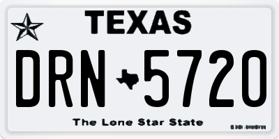 TX license plate DRN5720