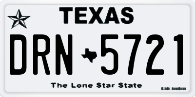 TX license plate DRN5721