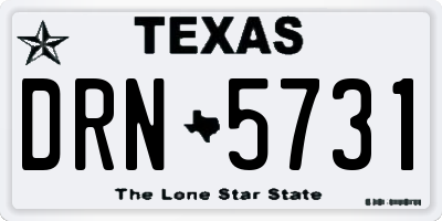 TX license plate DRN5731
