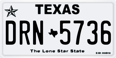 TX license plate DRN5736