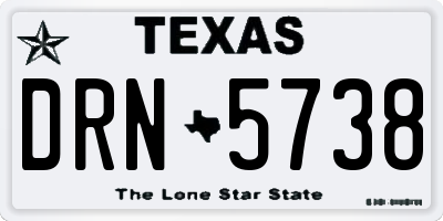 TX license plate DRN5738