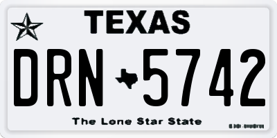 TX license plate DRN5742