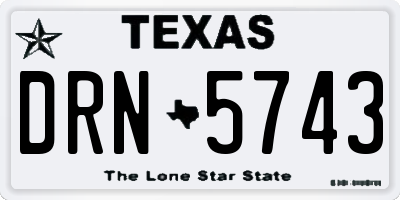 TX license plate DRN5743