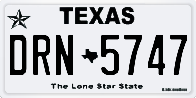 TX license plate DRN5747