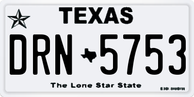 TX license plate DRN5753
