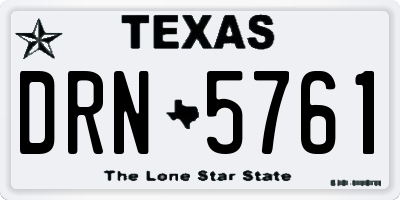 TX license plate DRN5761
