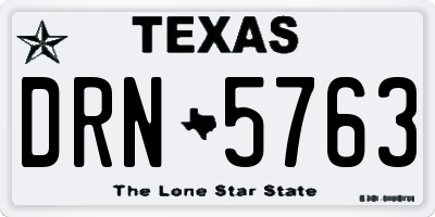 TX license plate DRN5763
