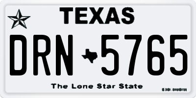 TX license plate DRN5765