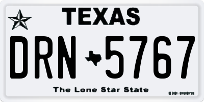 TX license plate DRN5767