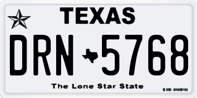 TX license plate DRN5768