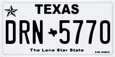 TX license plate DRN5770