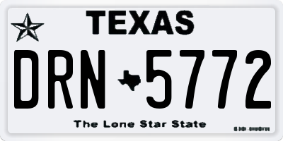 TX license plate DRN5772