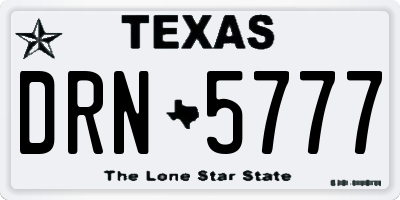 TX license plate DRN5777