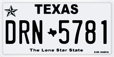 TX license plate DRN5781