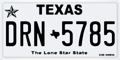 TX license plate DRN5785