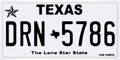 TX license plate DRN5786