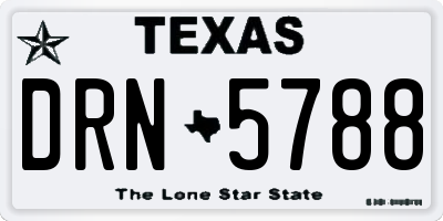 TX license plate DRN5788