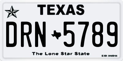TX license plate DRN5789