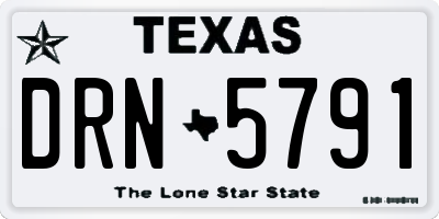 TX license plate DRN5791