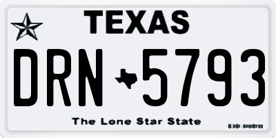 TX license plate DRN5793