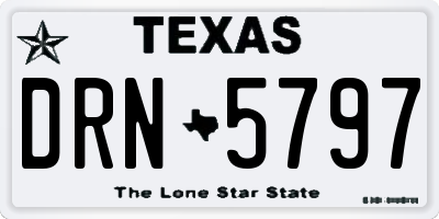 TX license plate DRN5797