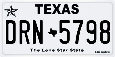 TX license plate DRN5798