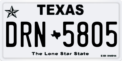 TX license plate DRN5805
