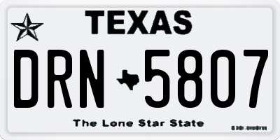 TX license plate DRN5807