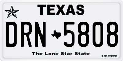 TX license plate DRN5808