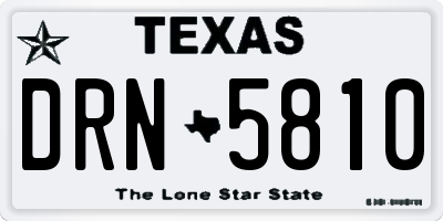 TX license plate DRN5810