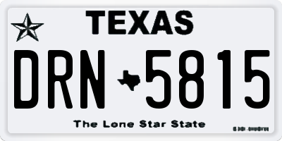 TX license plate DRN5815