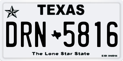 TX license plate DRN5816