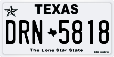 TX license plate DRN5818