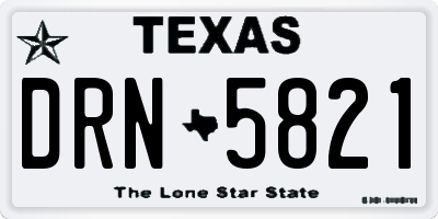 TX license plate DRN5821