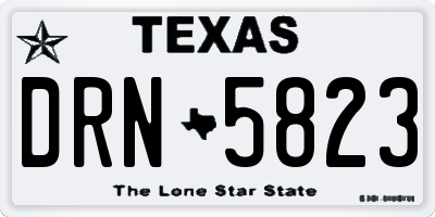 TX license plate DRN5823